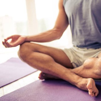 Student doing yoga